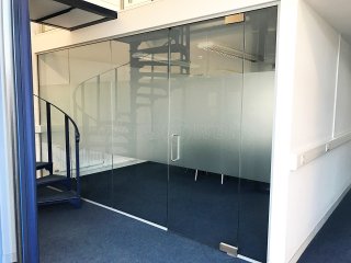 Sinewave Energy Solutions (Baydon, Wiltshire): Glass Office Partition With Glass Door