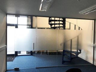 Sinewave Energy Solutions (Baydon, Wiltshire): Glass Office Partition With Glass Door