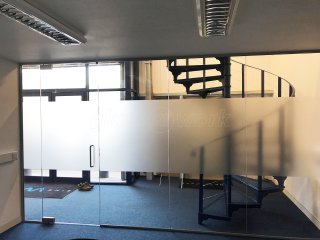 Sinewave Energy Solutions (Baydon, Wiltshire): Glass Office Partition With Glass Door