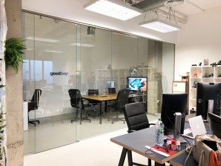 Goodboy Digital Ltd (Hackney, London): Top Hung Glass Sliding Door and Office Partition