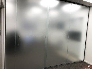 Unified Retail Group (Huntingdon, Cambridgeshire): Top Hung Sliding Glass Door, With Full Window Film