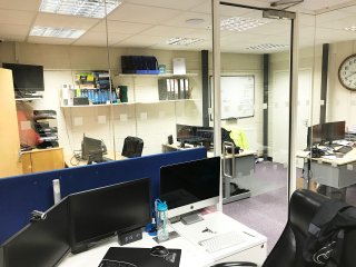 Labyrinth Computers Ltd (Yeovil, Somerset): Acoustic Glazed Corner Room (Soundproof Glass)