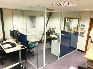 Labyrinth Computers Ltd (Yeovil, Somerset): Acoustic Glazed Corner Room (Soundproof Glass)