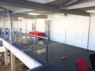 Allcoopers Limited (Kingsholm, Gloucester): Glass Partition For Mezzanine