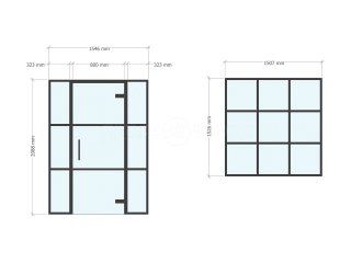 Domestic Project (Henley on Thames, Berkshire): T-Bar Black Framed Glass Door and Internal Window