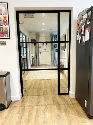 Domestic Project (Seaford, East Sussex): T-Bar Aluminium Black Framed Glass Doors
