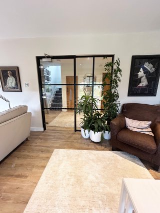 Domestic Project (Seaford, East Sussex): T-Bar Aluminium Black Framed Glass Doors