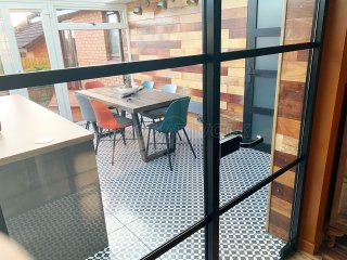 Residential Project (Cumbernauld, Glasgow): Warehouse-Effect Black Steel-Style Glass Wall