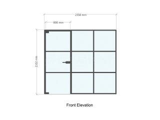 Residential Project (Cumbernauld, Glasgow): Warehouse-Effect Black Steel-Style Glass Wall