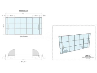 Domestic Project (Lymington, Hampshire): T-Bar Glass Partition Industrial-Style Banded Glazing in RAL 9006 Silver