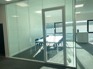 Commercial Glazing Fitout (Hook, Hampshire): Double Glazed Acoustic Glass Corner Room