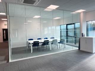 Commercial Glazing Fitout (Hook, Hampshire): Double Glazed Acoustic Glass Corner Room