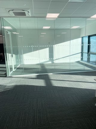 Commercial Glazing Fitout (Hook, Hampshire): Double Glazed Acoustic Glass Corner Room