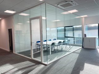 Commercial Glazing Fitout (Hook, Hampshire): Double Glazed Acoustic Glass Corner Room