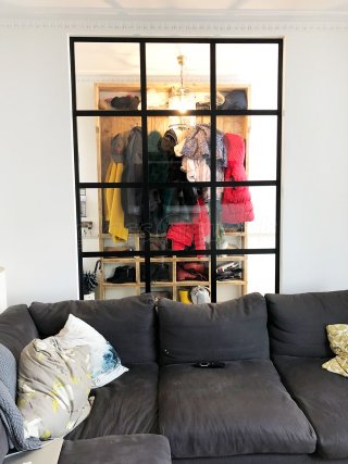 Domestic Project (Putney, London): Factory Style Glazed Wall [Black Steel Framed Glazing Alternative]