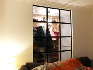 Domestic Project (Putney, London): Factory Style Glazed Wall [Black Steel Framed Glazing Alternative]