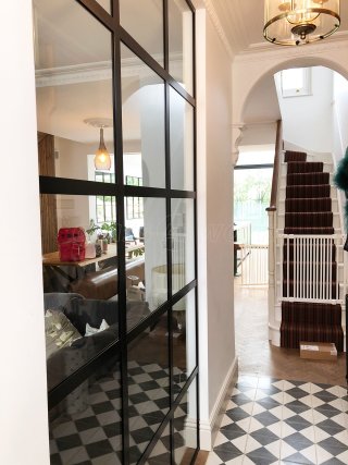Domestic Project (Putney, London): Factory Style Glazed Wall [Black Steel Framed Glazing Alternative]