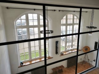 Domestic Project (Southwark, London): Mezzanine T-Bar Industrial Style Glazing With Black Frame