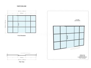 Residential Project (St Albans, Hertfordshire): Industrial (Shoreditch-Style) Home Office Glass Sliding Door With Black Bars