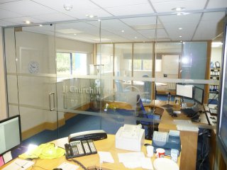 J J Churchill (Nuneaton, Leicestershire): Toughened Glass Office Partition With Bespoke Window Film
