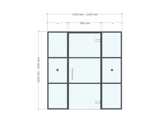 Domestic Screen (Liverpool, Merseyside): T-Bar Black Grid-Style Glass Wall and Door