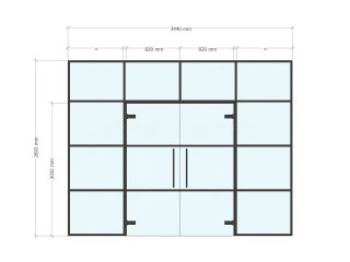 Domestic Project (Worsley, Greater Manchester): T-Bar Black Framed Glass Double Doors