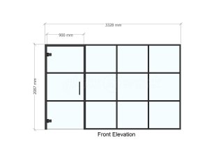 Domestic Project (Leeds, West Yorkshire): T-Bar Aluminium Black Framed Glass Wall and Door