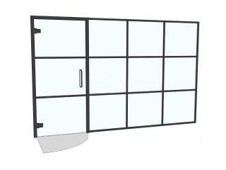 Domestic Project (Leeds, West Yorkshire): T-Bar Aluminium Black Framed Glass Wall and Door