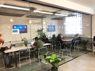 LDN Apprenticeships (Stockwell, London): Two Glass Meeting Rooms With Glazed Separating Wall [With Black Frame]