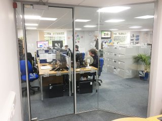 Daly Systems Ltd (Leicester, East Midlands): Faceted Glass Office Partition