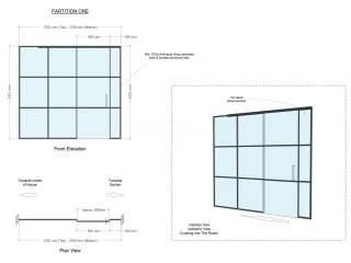 Residential Project (Walton-on-Thames, Surrey): Black T-Bar Industrial Style Room Divider With Sliding Door