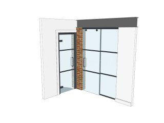 Residential Project (Woking, Surrey): Anthracite Grey Framed Glass Wall and Sliding Door, Plus A Standalone Glass Door