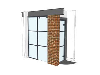Residential Project (Woking, Surrey): Anthracite Grey Framed Glass Wall and Sliding Door, Plus A Standalone Glass Door