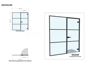 Domestic Project (Sale, Greater Manchester): Home Office Industrial-Style Glass Wall and Door