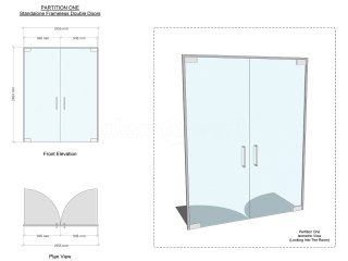 MIDDLEBY UK (Warrington, Lancashire): Toughened Glass Open Ended Partition & Double Frameless Glass Doors