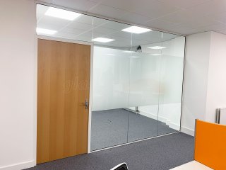 Solicitor's Office (Luton, Bedfordshire): Toughened Glass Office With Timber Door