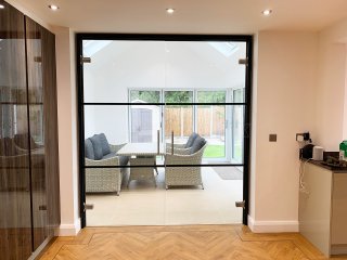 Residential Project (Bury, Greater Manchester): Glass Double Doors With An Industrial Style