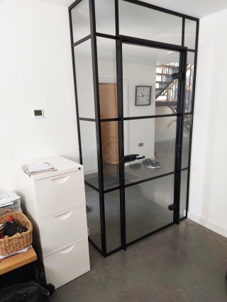 Domestic Project (Henley-in-Arden, Warwickshire): T-Bar Home Office Black Framed Glass Partition and Door