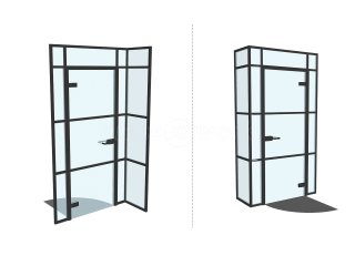 Domestic Project (Henley-in-Arden, Warwickshire): T-Bar Home Office Black Framed Glass Partition and Door