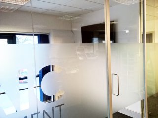 Mosaic Print Management (Long Marston, York): Acoustic Glass Office Partition