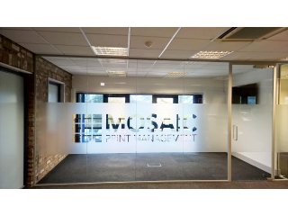 Mosaic Print Management (Long Marston, York): Acoustic Glass Office Partition