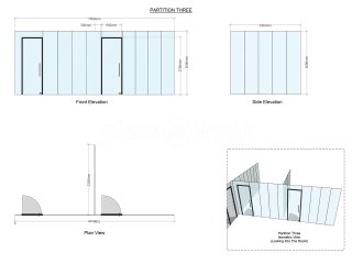 M Squared London Ltd (Dollis Hill, London): Commercial Glass Office Partition Fit-out With Black Track Work