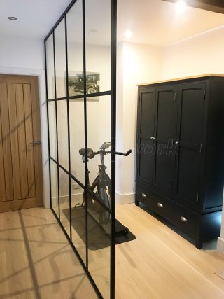Domestic Screen (Newcastle-under-Lyme, Staffordshire): T-Bar Warehouse-Style Glass Room Divider