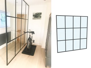 Domestic Screen (Newcastle-under-Lyme, Staffordshire): T-Bar Warehouse-Style Glass Room Divider
