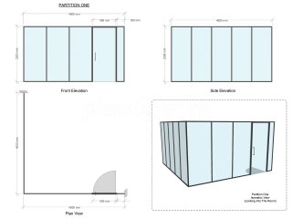 OLD SPIKE (Peckham, London): Acoustic Glass Corner Room With Vertical Black Trims & Black Frame