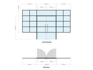 Premier Construction Ltd (Woodnesborough, Kent): Black Framed Industrial-Style T-Bar Partition With Double Doors