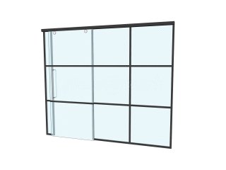 Domestic Project (Ware, Hertfordshire): T-Bar Black Framed Glass Sliding Door Partition
