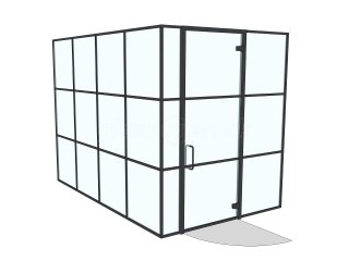 Poppys Funerals (East Sheen, London): Acoustic Metal Banded Glazed Corner Room
