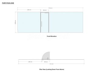 Pyramid Display Materials (Stretford, Greater Manchester): Toughened Glass Office Room Divider Screen With Door