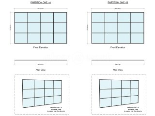 Ravensworth Printing Services Limited (Newcastle upon Tyne): T-bar Slimline Factory Style Office Partitions Black Framed